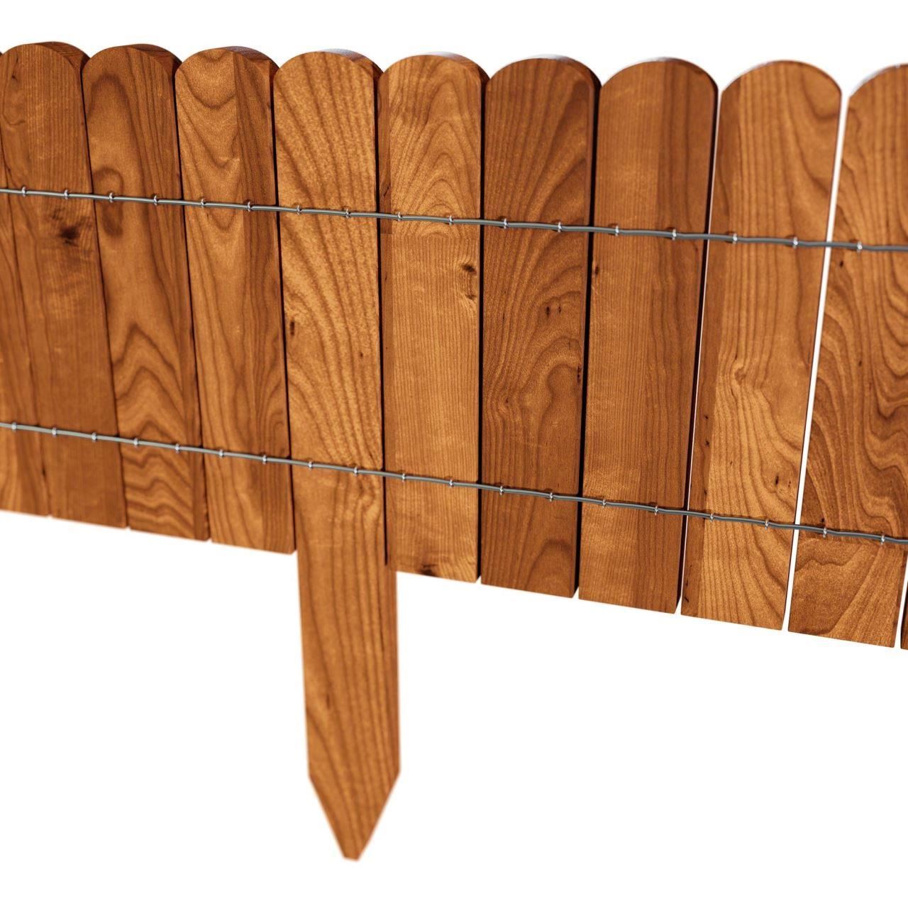 Gard de gradina decorativ din lemn, maro, 200x40 cm