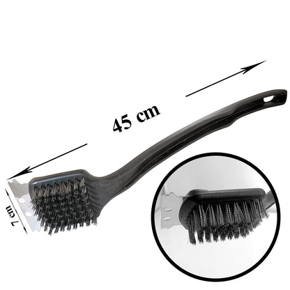 Perie pentru curatat gratar, grill, otel, maner plastic, 7x45 cm