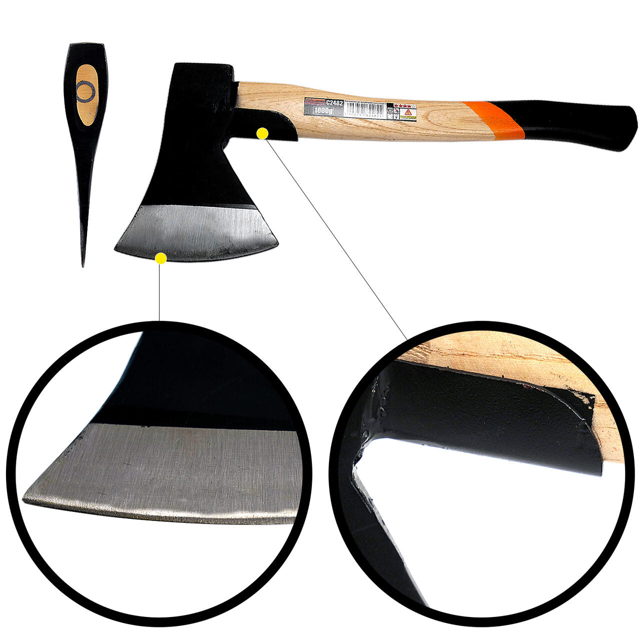 Topor, coada lemn, cu protectie, 1 kg, 43 cm, Richmann Exclusive
