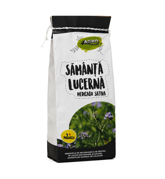 Semințe Lucernă Românească Dobrogea – Medicago Sativa – Fân, Masă Verde, Pășune – Producție Mare și Rezistență Excelentă