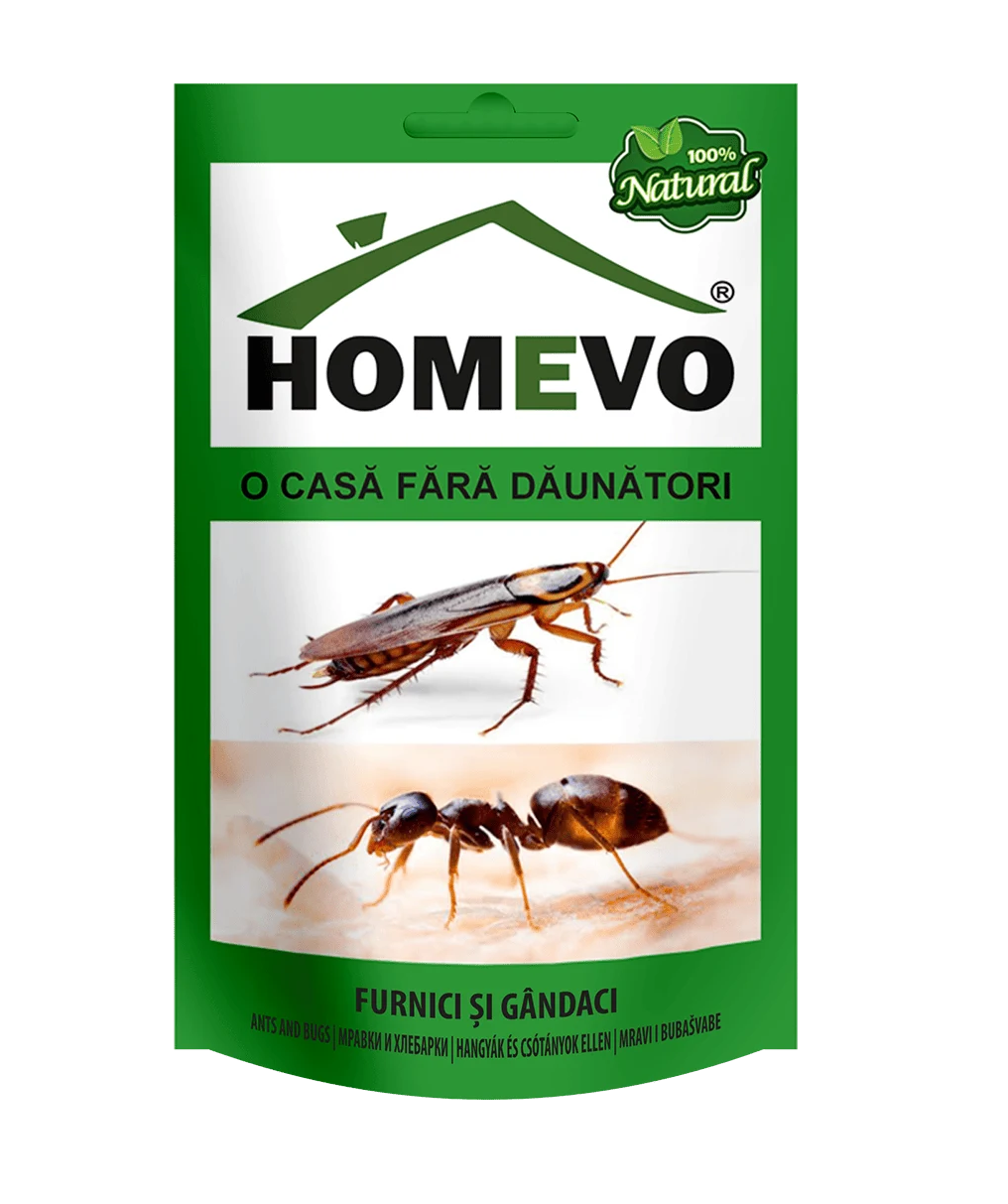HOMEVO FURNICI SI GANDACI 50G - Pulbere BIO cu Diatomita si Zeolit - Actiune Mecanica, Fara Substante Chimice