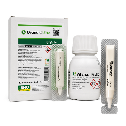 Pachet Legume August - Ampligo 4ml + Orondis Ultra 4ml + Final K 25ml - Protectie Completa Insecte, Mana si Fructificare Abundenta (10L Apa)