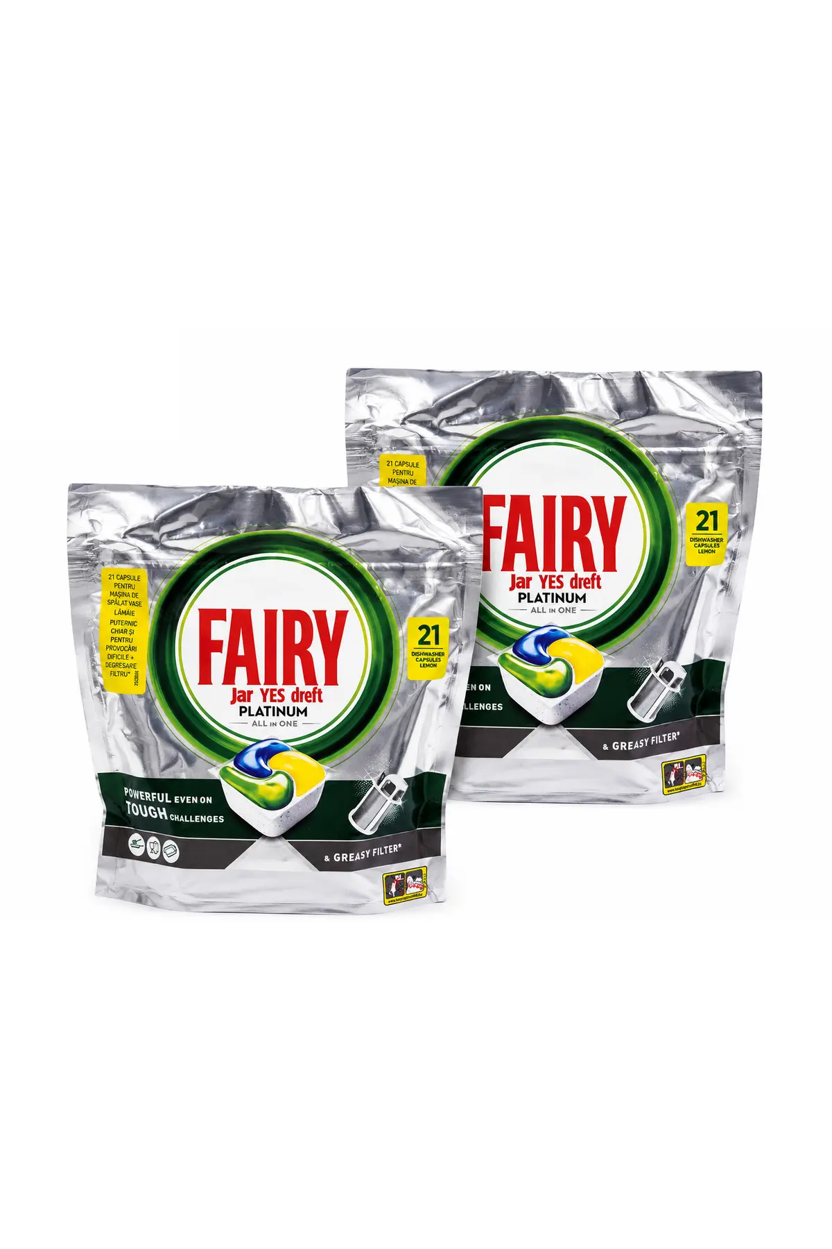 FAIRY DETERGENT VASE CAPSULE 21BUC PLATINUM ALL IN ONE LEMON