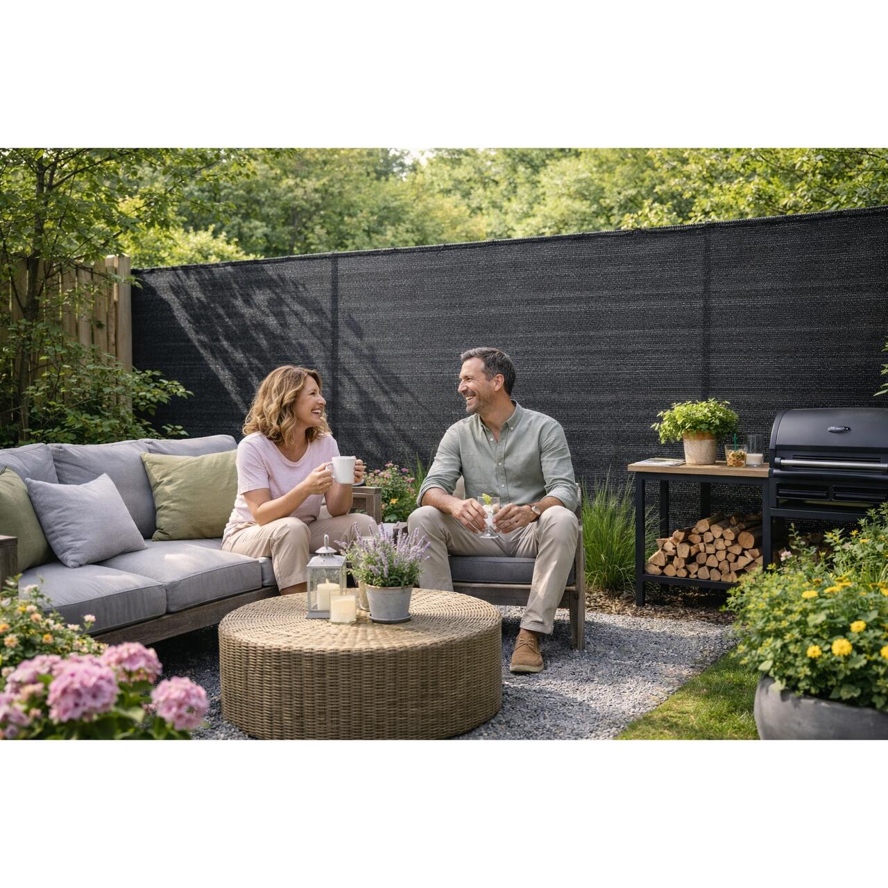 Plasa de umbrire, HDPE, 230 g/mp, grad de umbrire 95%, antracit, 2x10 m
