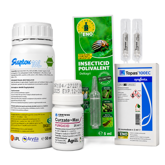 Pachet Complet Vita-de-Vie - Deltagri 5ml + Curzate Max 25ml + Topas 5ml + Siapton 50ml - Protectie Totala Mana, Fainare si Molie (10L Apa)