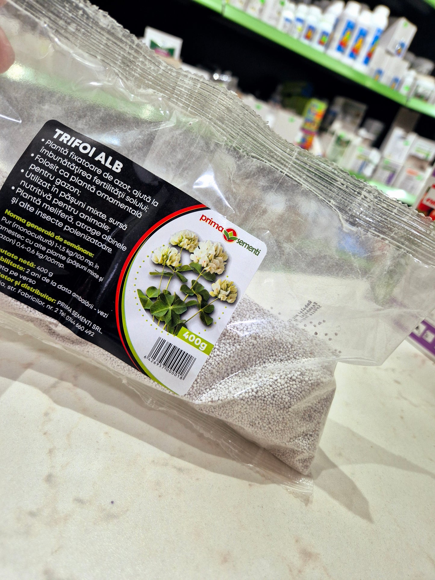 Semințe trifoi alb (Trifolium Repens) 400g – fixator de azot, pentru gazon, pășuni și furaj