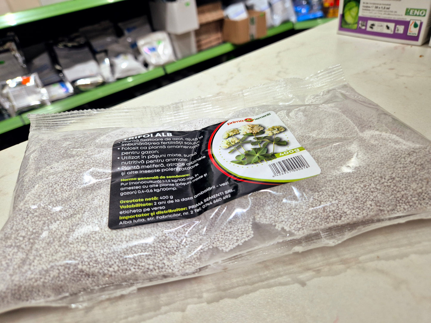 Semințe trifoi alb (Trifolium Repens) 400g – fixator de azot, pentru gazon, pășuni și furaj