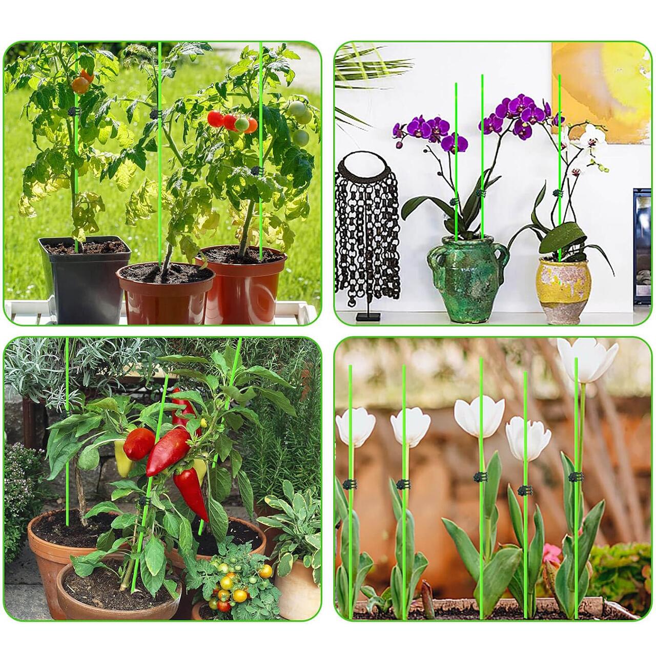 Set 20 suporti/araci pentru plante, legume, fibra de sticla, 150x0.8 cm, Artool