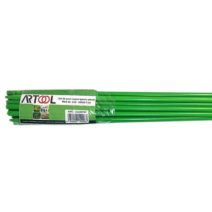 Set 20 suporti/araci pentru plante, legume, fibra de sticla, 100x.0.7 cm, Artool