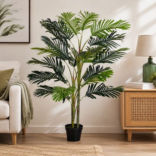 Planta artificiala, palmier cu ghiveci, verde, 150 cm