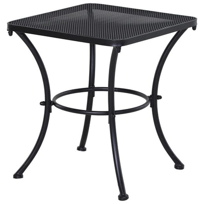 Masa gradina/terasa/balcon pentru exterior, patrata, metalica, negru, 45x45x50 cm