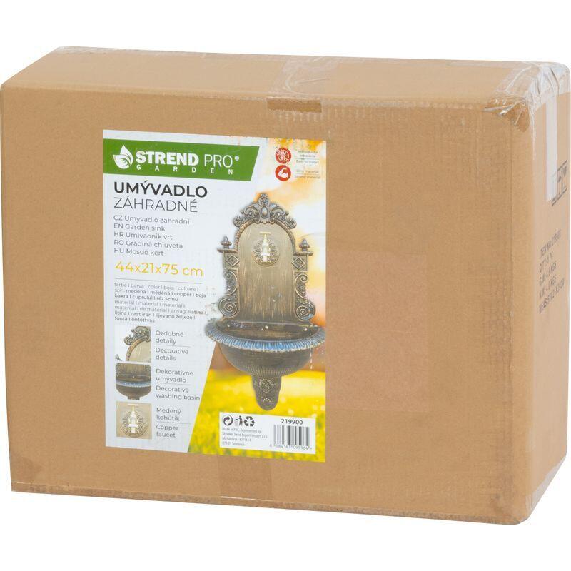 Chiuveta de gradina 44x21x75 cm, aluminiu, efect cupru, Strend Pro