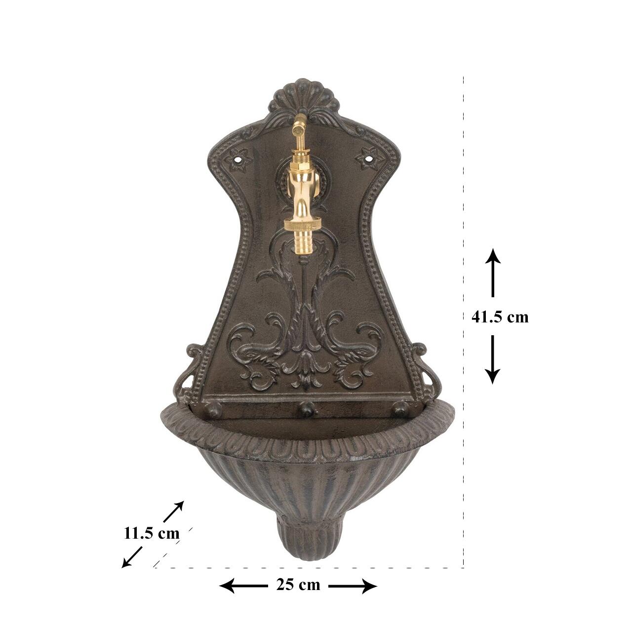 Chiuveta de gradina, model mini, aluminiu, maro, 25x11.5x41.5 cm, Strend Pro