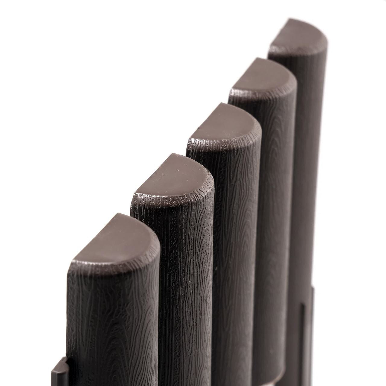 Palisada/bordura pentru gradina, maro, set 8 buc, 27x24 cm, 2.16 m