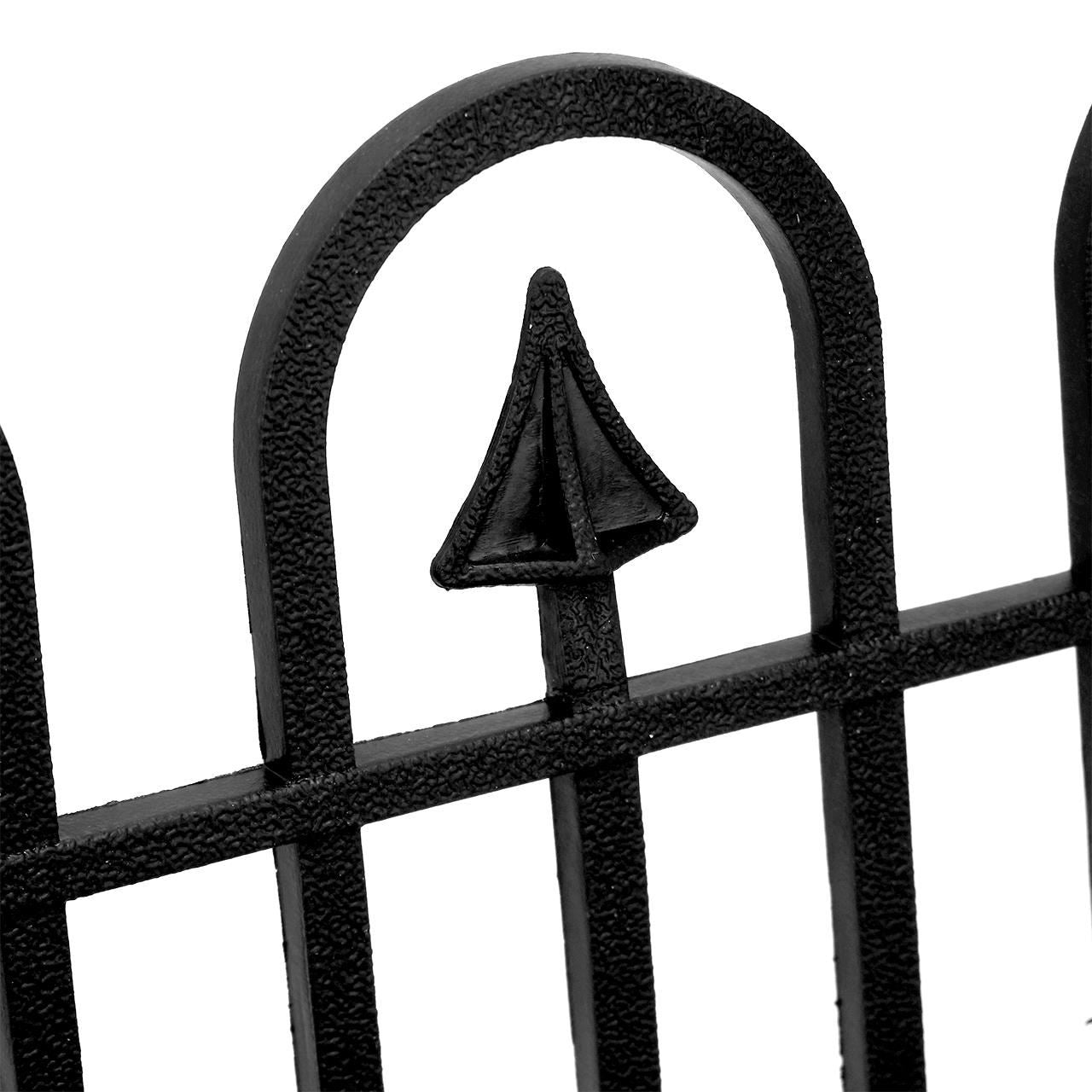 Gard de gradina decorativ, plastic negru, set 4 buc, 60x31 cm