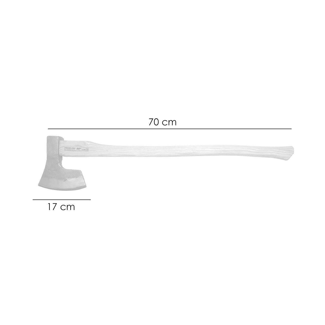 Topor, coada lemn, lama forjata, 1.25 kg, 17x70 cm, Sandblaster, Strend Pro