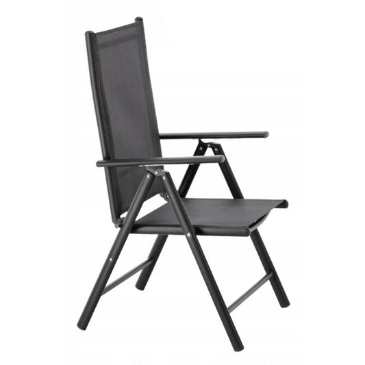 Scaun pentru gradina, pliabil, aluminiu, gri, 65x55x104, Chomik