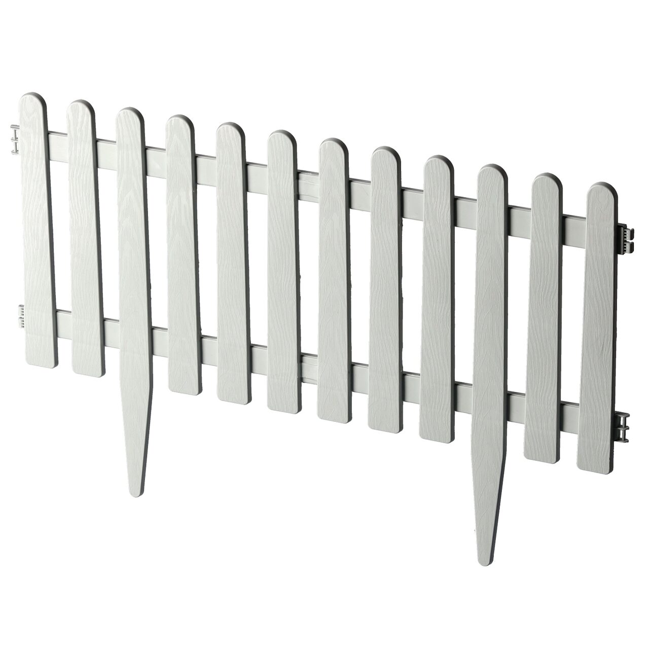 Gard de gradina decorativ, din plastic, alb, set 4 buc, Chomik
