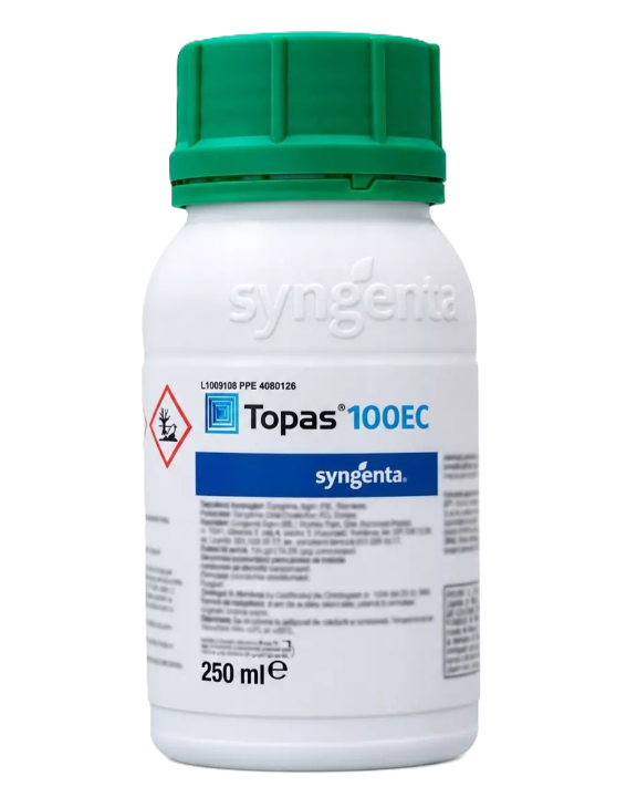Topas 100 EC - Fungicid Sistemic si Translaminar - Vita de Vie, Mar, Legume, Arbusti Fructiferi - Fainare, Putregai Negru, Syngenta