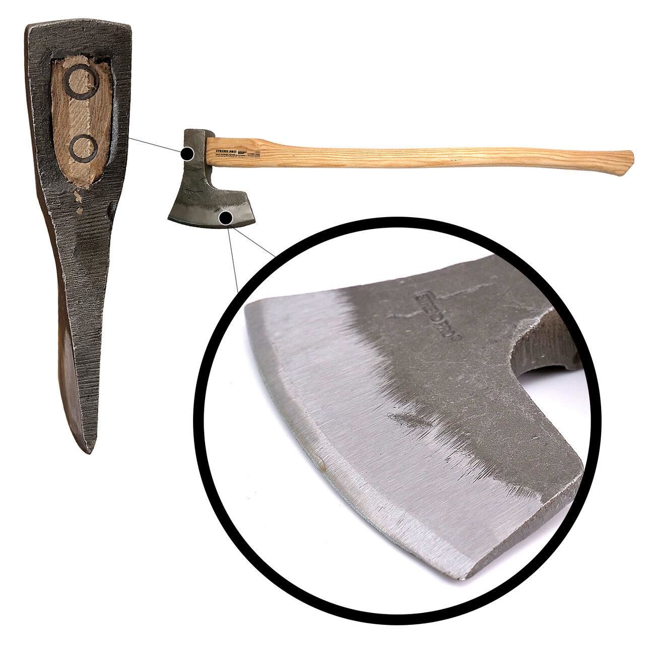 Topor, coada lemn, lama forjata, 1.25 kg, 17x70 cm, Sandblaster, Strend Pro