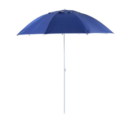 Umbrela plaja/gradina, 2 in 1, albastru si alb, 210 cm