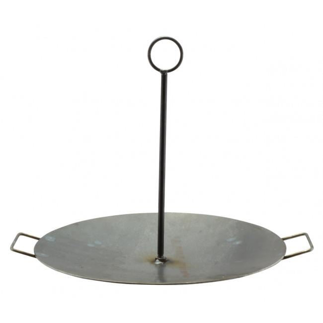 Disc pentru gratar, metalic, cu picioare si agatator, 40.5x32 cm, Perfect Home