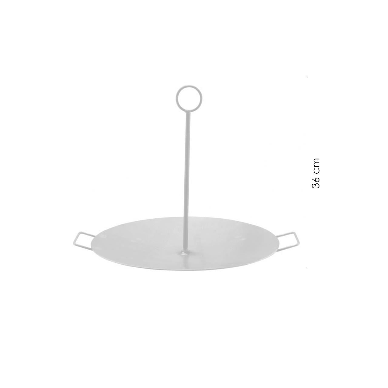 Disc pentru gratar, metalic, cu picioare si agatator, 48.7x32 cm, Perfect Home