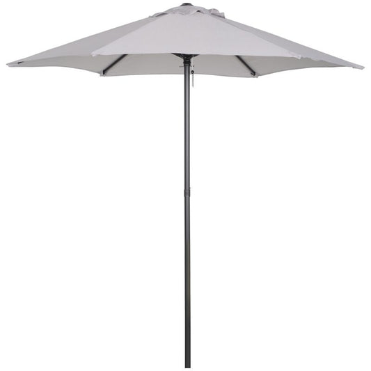 Umbrela gradina/balcon/terasa, semirotunda, cu manivela, stalp aluminiu, gri, 196 cm