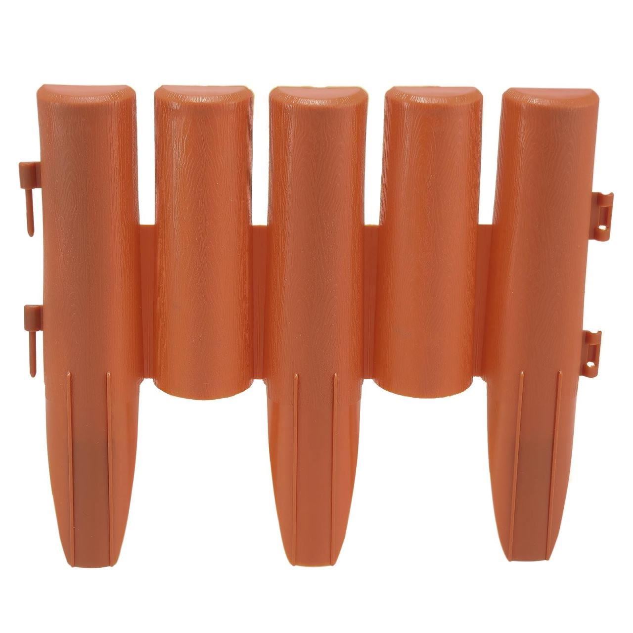 Palisada/bordura pentru gradina, maro teracota 27x24 cm, 2.16 m, set 8 buc