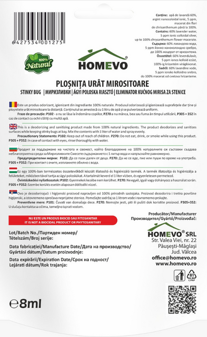 HOMEVO PLOSNITA URAT MIROSITOARE 8 ML - Repelent Natural cu Lavanda si Argint Nanocoloidal - Terase, Gradini, Ferestre