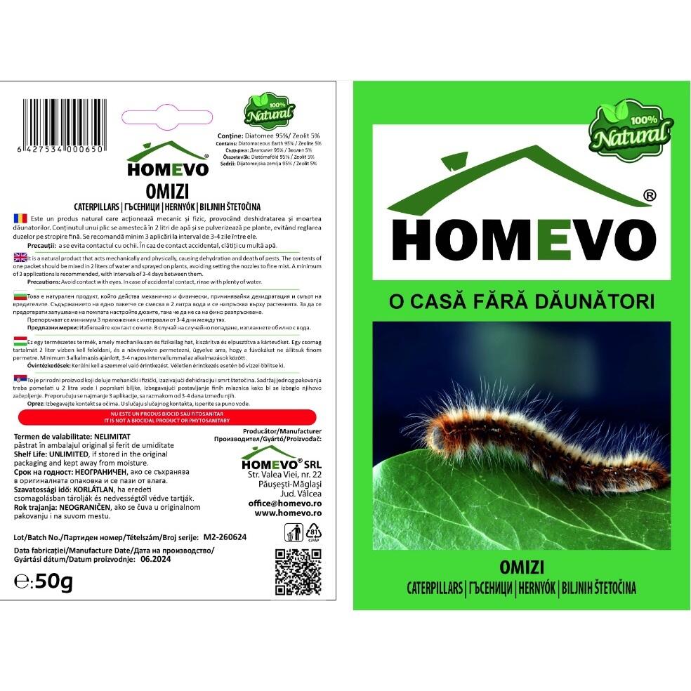 HOMEVO OMIZI 50 GR MIX MINERAL - Repelent Natural cu Actiune Mecanica si Fizica