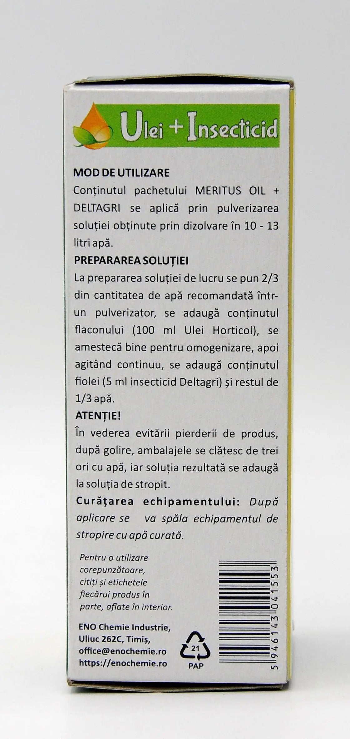Pachet ULEI HORTICOL + INSECTICID - Tratament de Iarna - 13 L apa