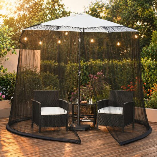 Plasa tantari, muste si alte insecte, pentru umbrela de gradina, material Oxford, negru, 300x230 cm