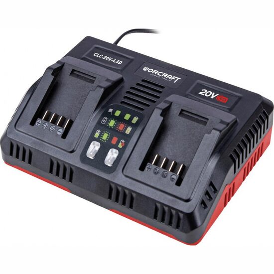 Incarcator dublu rapid, 2 acumulatori, 20 V Li-ion, Worcraft