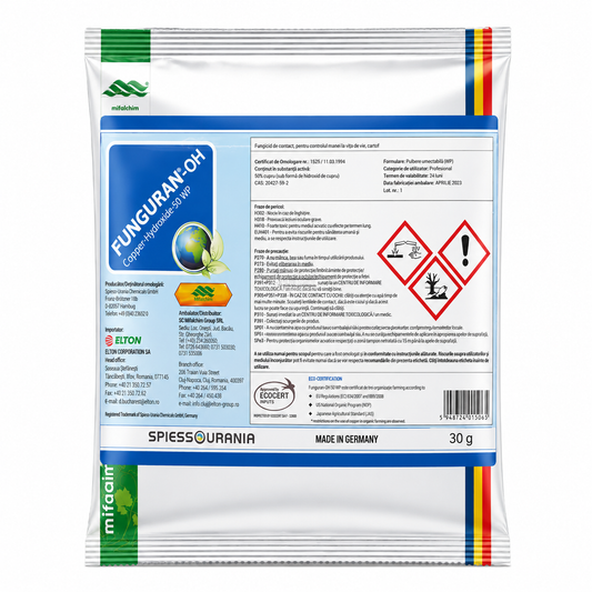 FUNGURAN OH 50 WP - Fungicid Cupric Contact - Mana, Rapan, Foc Bacterian - Vita de Vie, Pomi, Legume, Cartof - Spiess-Urania