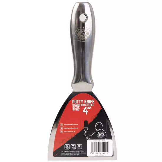 Spaclu inox monobloc, maner metalic, 10 cm, Olejnik