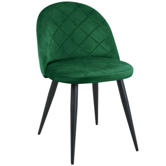 Scaun bucatarie/living, Akord, Brandy, catifea verde, picioare metal negru, 50x54x77 cm