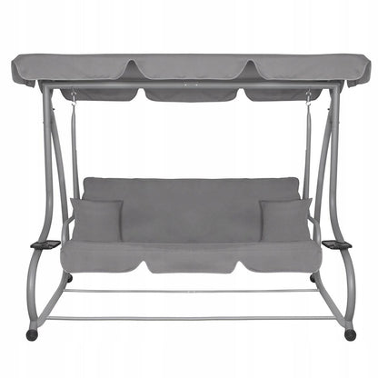 Balansoar gradina, Springos, Venezia, 3 locuri, gri, 190x125x163 cm, functie pat, max 280 kg