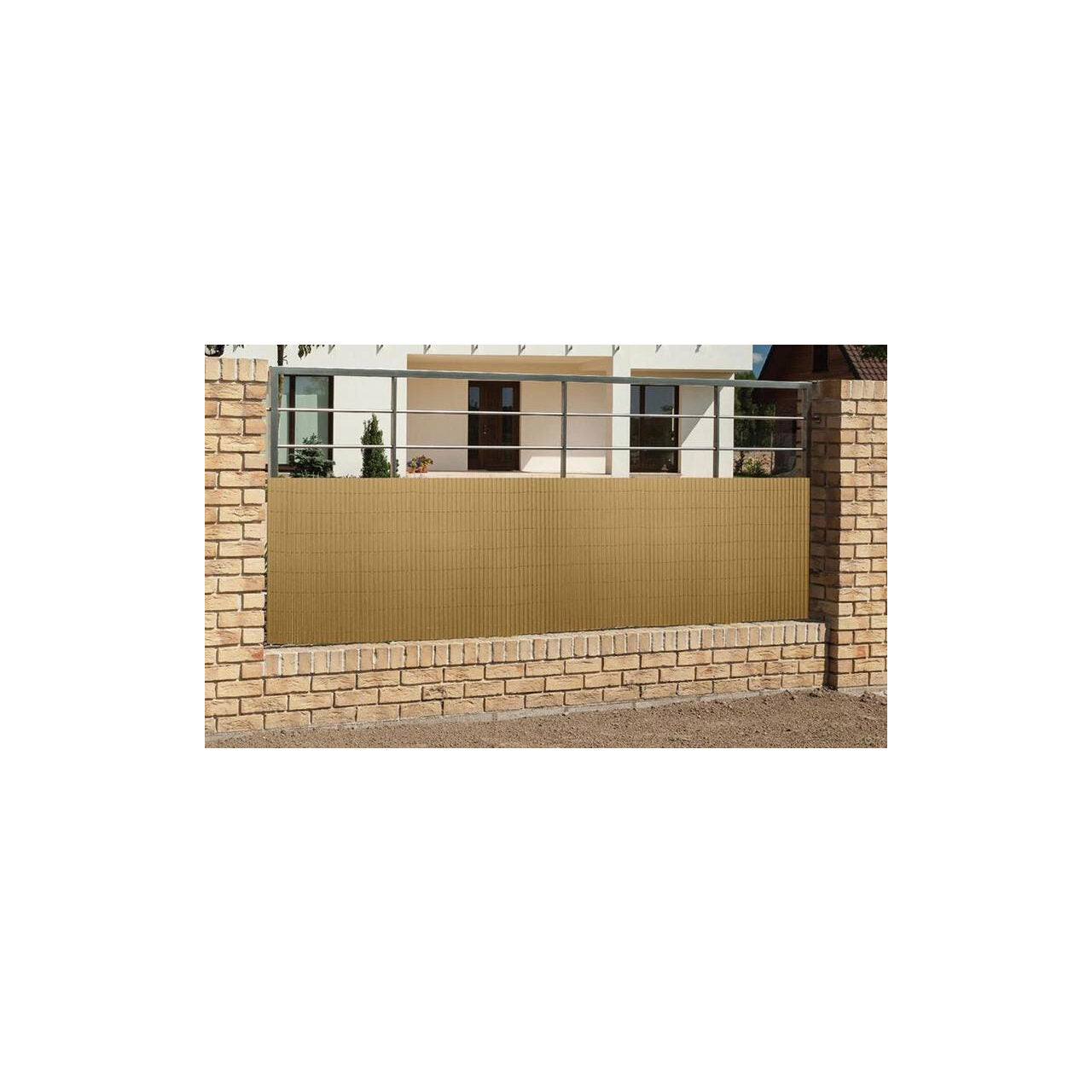 Paravan pentru balcon, terasa, gard PVC, stil bambus, 1300 g/m2, UV, 3x1.5 m