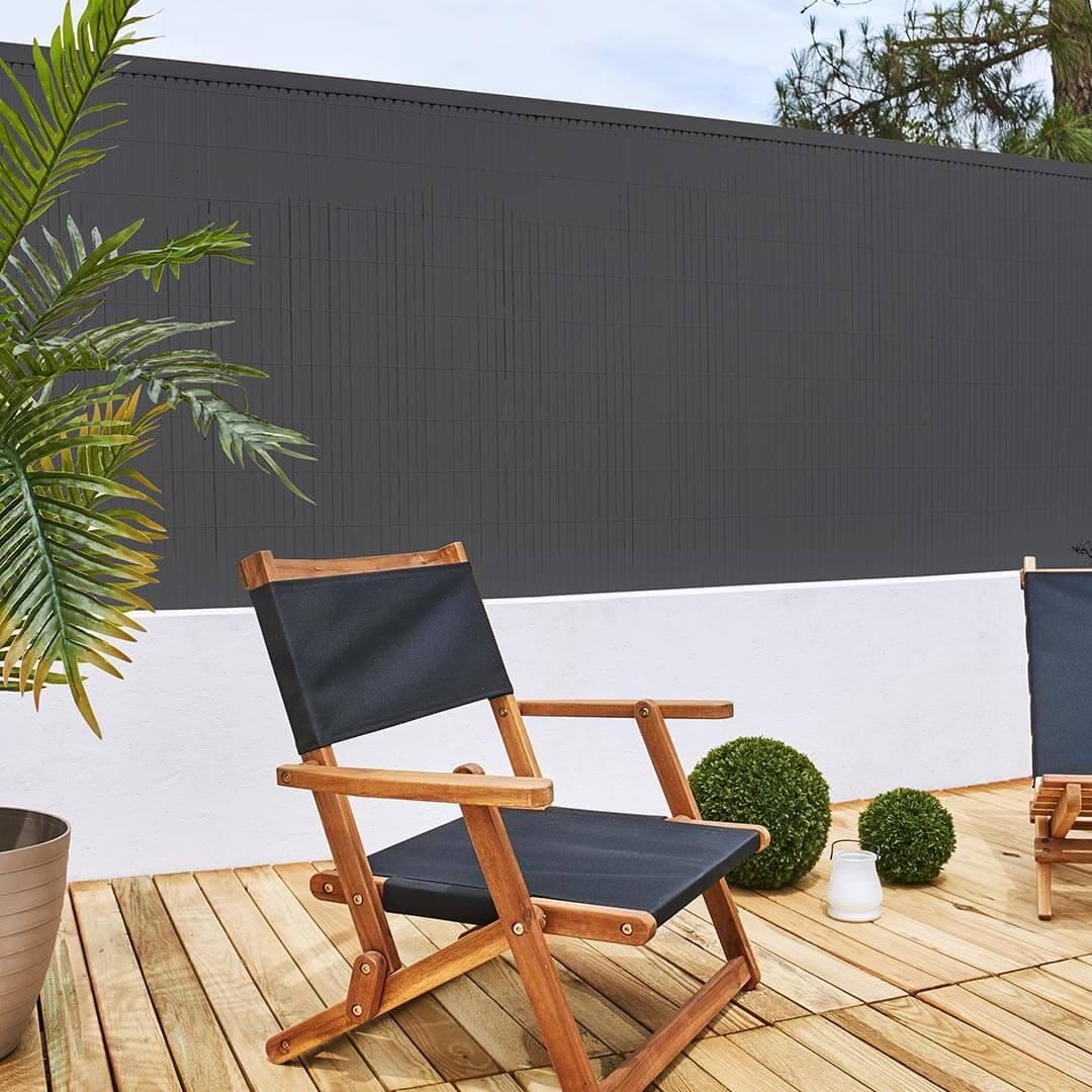 Paravan pentru balcon, terasa, gard PVC, gri, 1300 g/m2, UV, 3x1.5 m