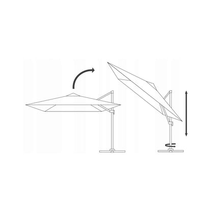Umbrela gradina/terasa, cu articulatie, gri, 250x250 cm, Roma
