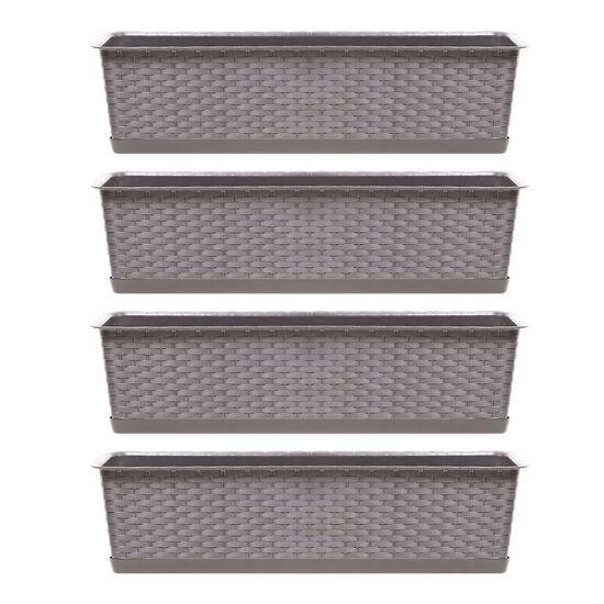 Set 4 jardiniere decorative, cafeniu, 68.5x17.3x15 cm, Ratolla Case P