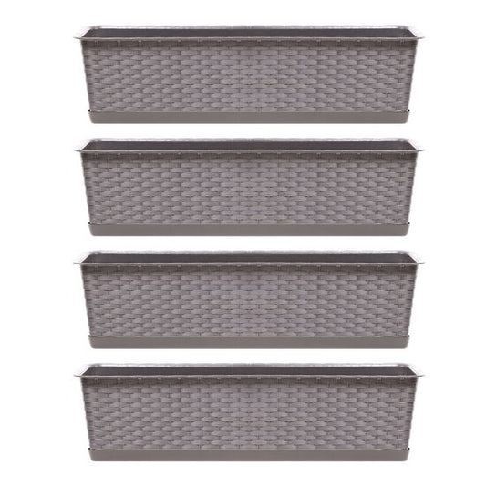 Set 4 jardiniere decorative, cafeniu, 68.5x17.3x15 cm, Ratolla Case P