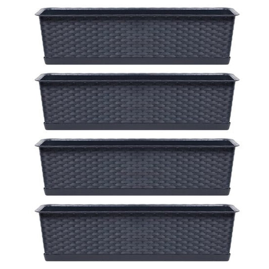 Set 4 jardiniere decorative, antracit, 68.5x17.3x15 cm, Ratolla Case P