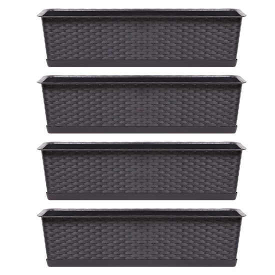 Set 4 jardiniere decorative, maro, 68.5x17.3x15 cm, Ratolla Case P