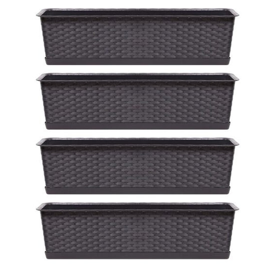 Set 4 jardiniere decorative, maro, 68.5x17.3x15 cm, Ratolla Case P