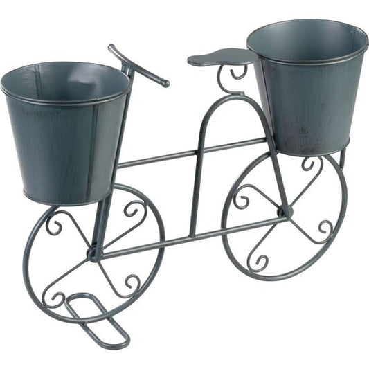 Suport metalic pentru ghivece flori, MagicHome, model bicicleta, 2 suporturi, 50x15x37 cm