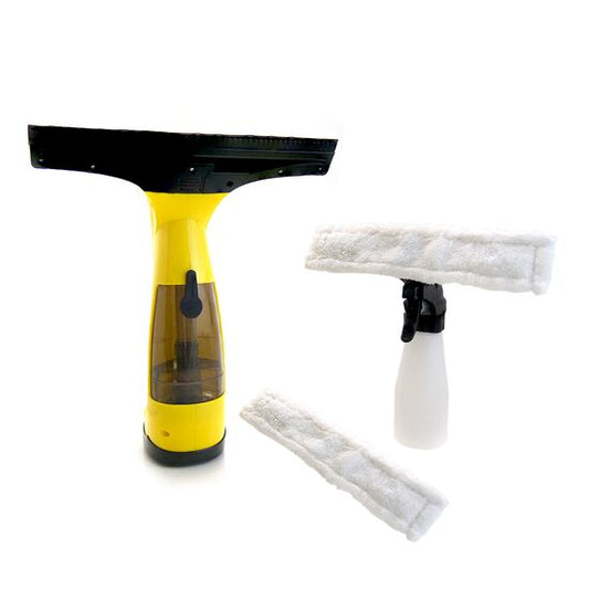 Aspirator de geamuri si oglinzi, electric, stergator fara fir cu acumulator 200 mAh, 280 ml, laveta microfibra