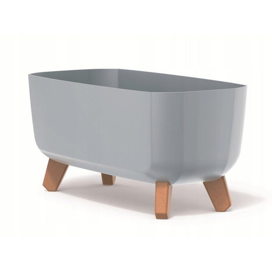 Jardiniera decorativa cu picioare, gri deschis, 58x24x23.5 cm, 18 L, Gracia