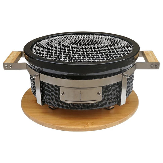 Gratar cu carbuni, grill rotund, ceramic, Hibachi, 31x19.5 cm, Perfect Home